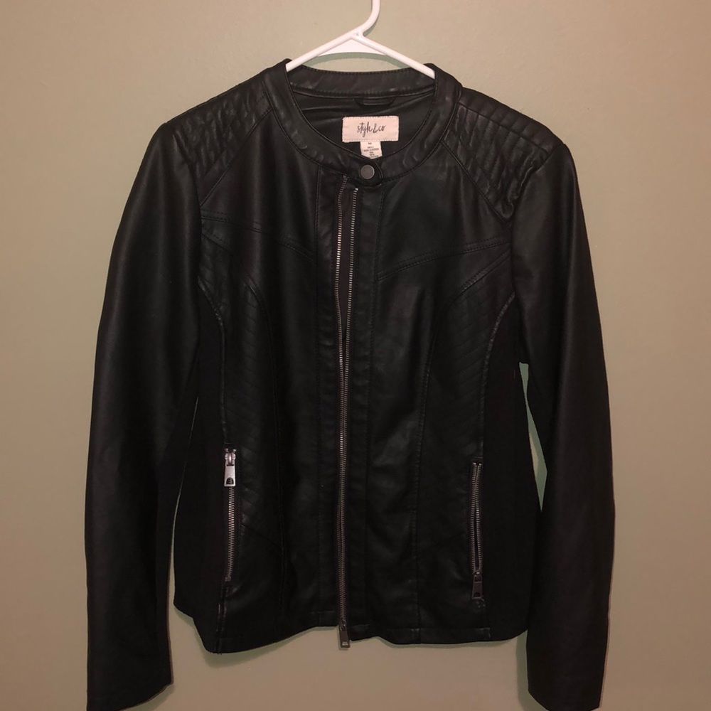 Style & Co Faux Leather Jacket
